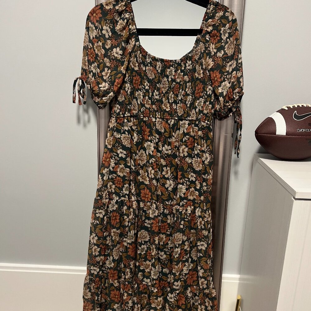 August Sky Floral Midi Dress - Size S